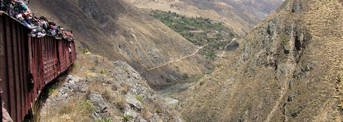 Train on a cliff